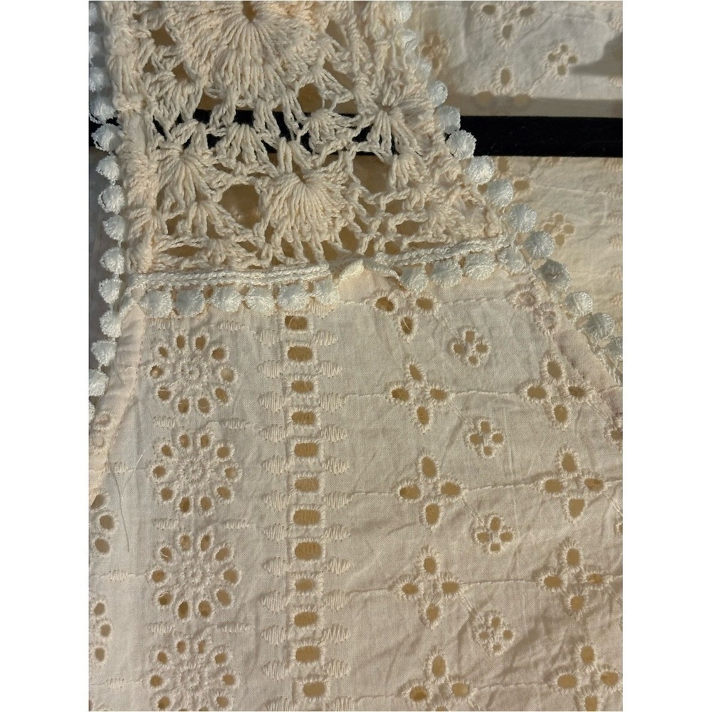 Joie Crochet Lace Sleeveless Cotton Top Ivory Coastal Small - Picture 6 of 7